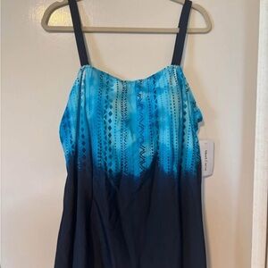 Elegant Blue Ombre Women's One Piece Swimsuit